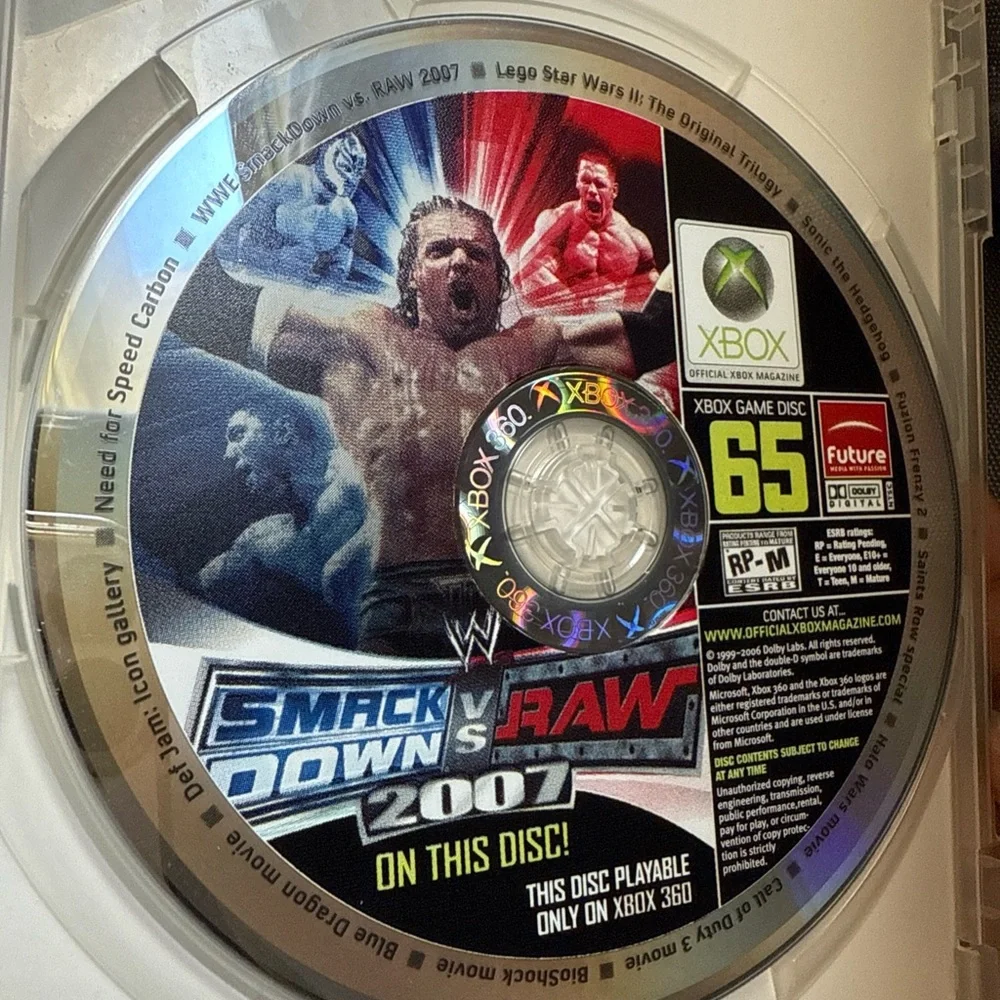 WWE SmackDown vs. Raw 2007 for Xbox 360 - Green Case